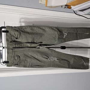 Olive Distressed Jeans